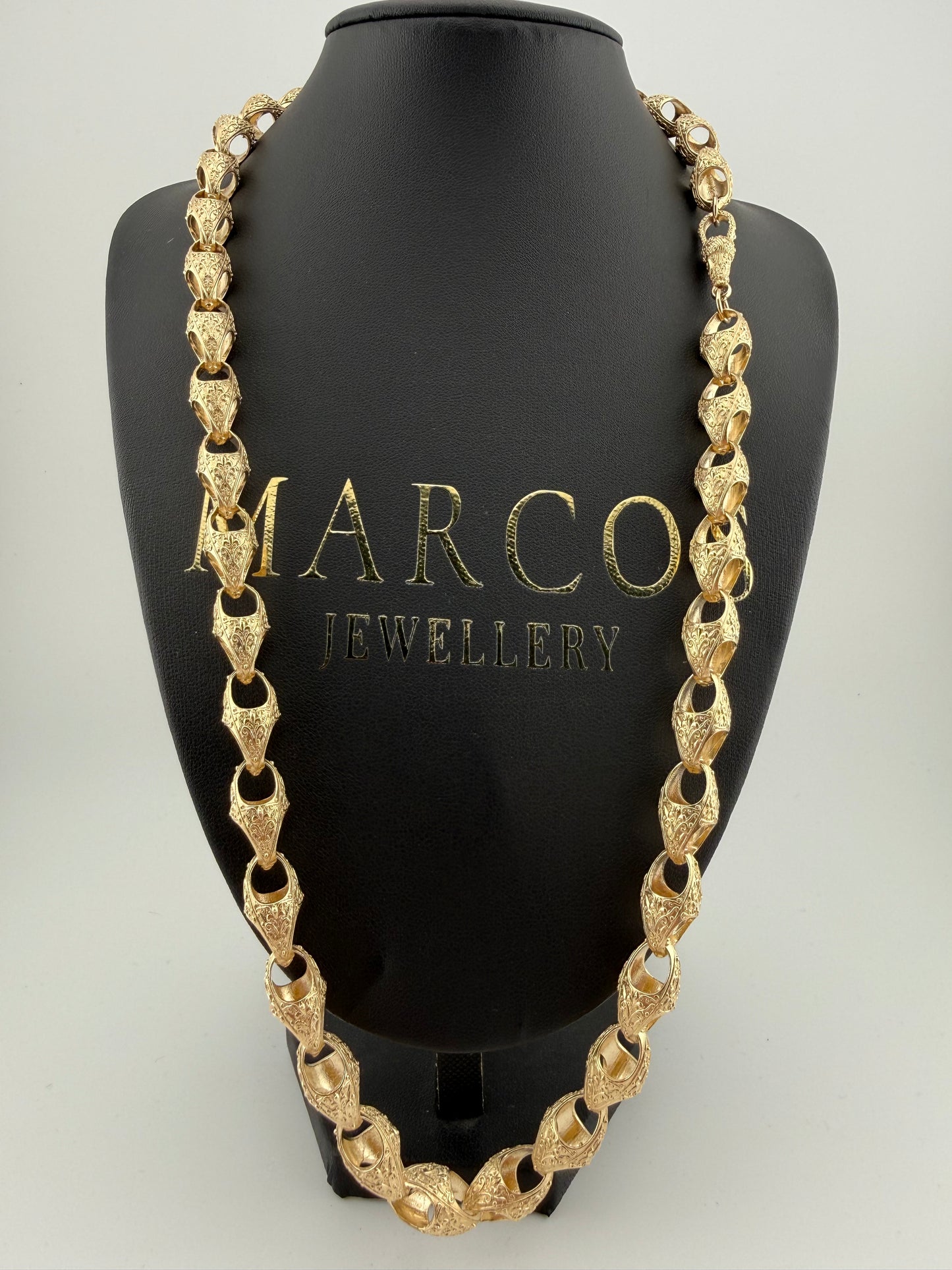 9ct Gold Acorn Chain 25.5" 11mm 87.85g