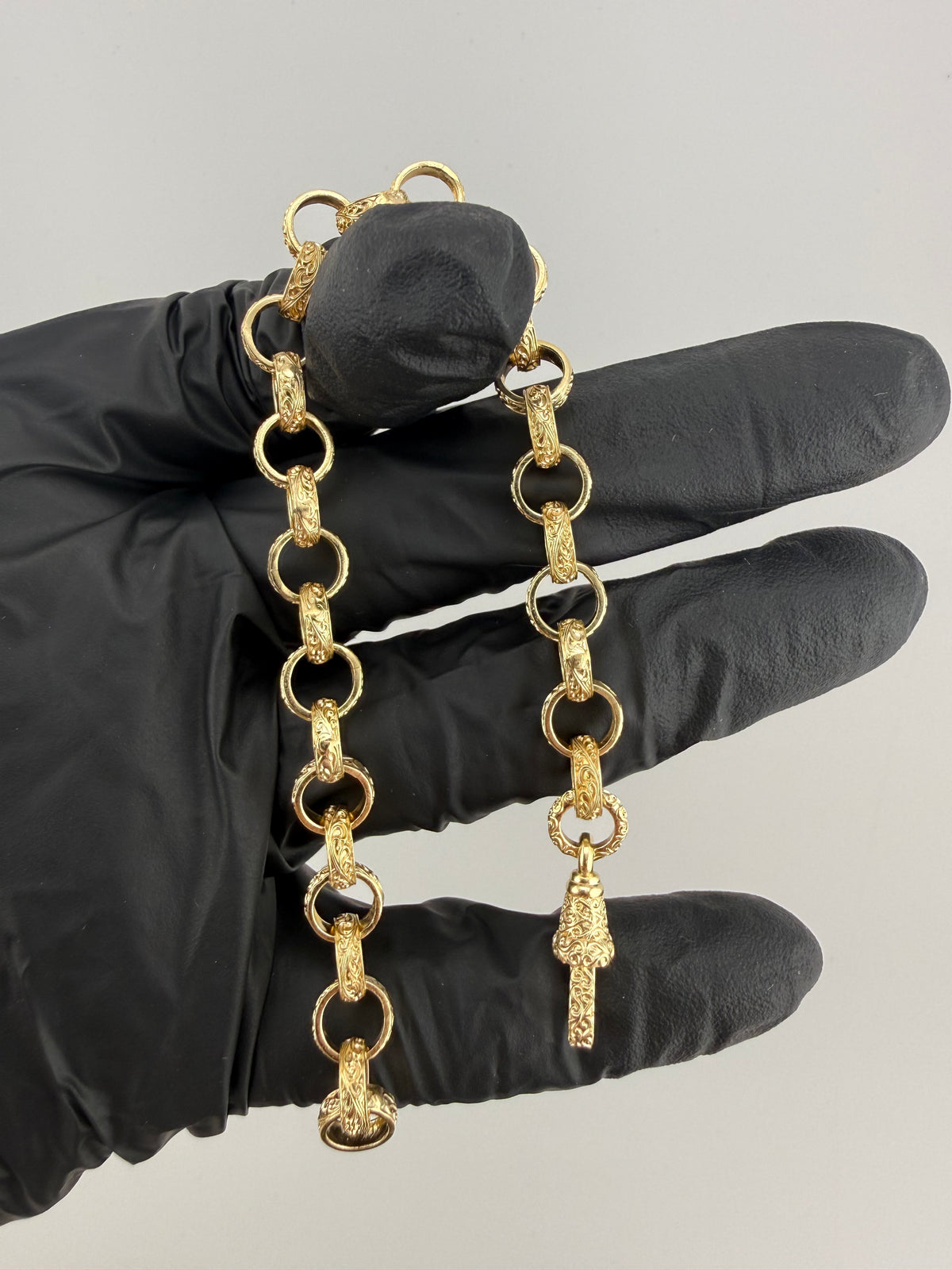 9ct Gold Belcher Bracelet 7.5" 8mm 12.4g