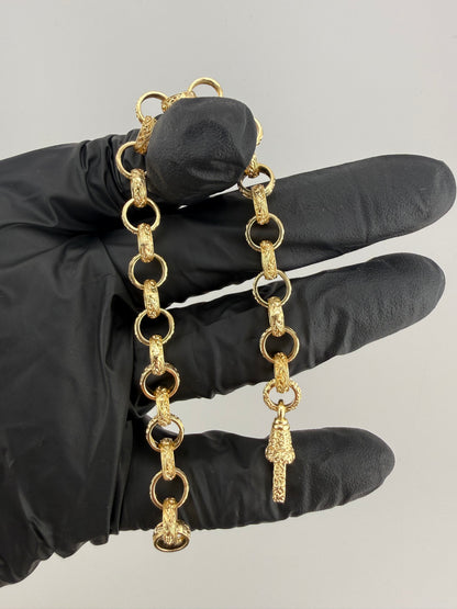 9ct Gold Belcher Bracelet 7.5" 8mm 12.4g