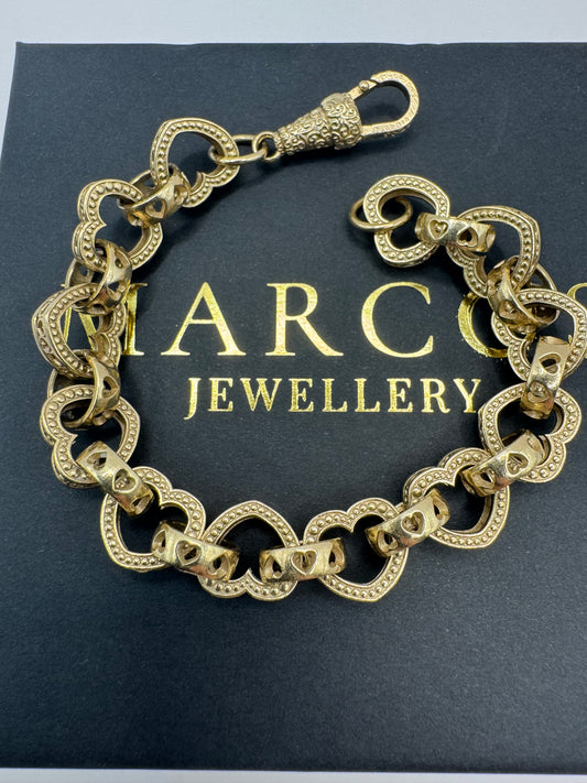 9ct Gold Heart Link Bracelet