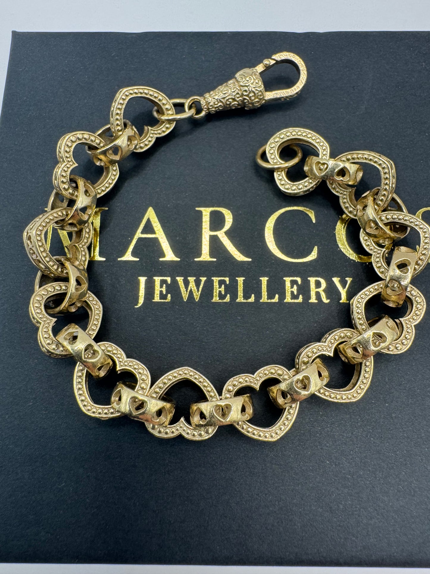 9ct Gold Heart Link Bracelet