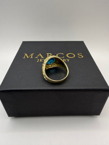 9ct Gold Blue College Ring Size Y 11g