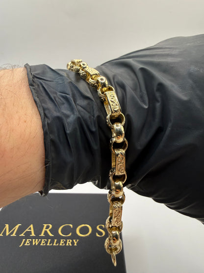 9ct Gold Gypsy Bracelet 7" 7.5mm 17.4g