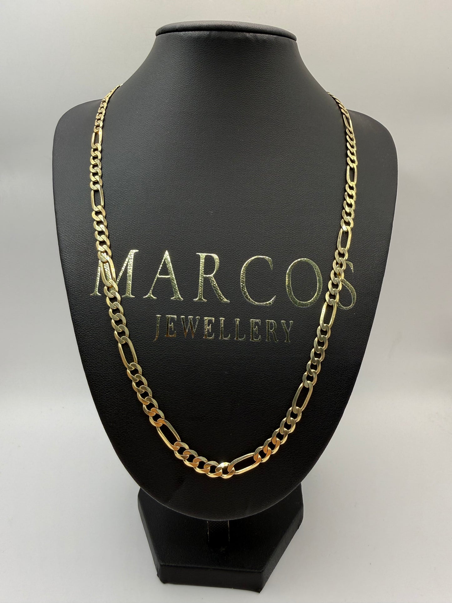 9ct Gold Figaro Chain 22” 6mm 19.5g