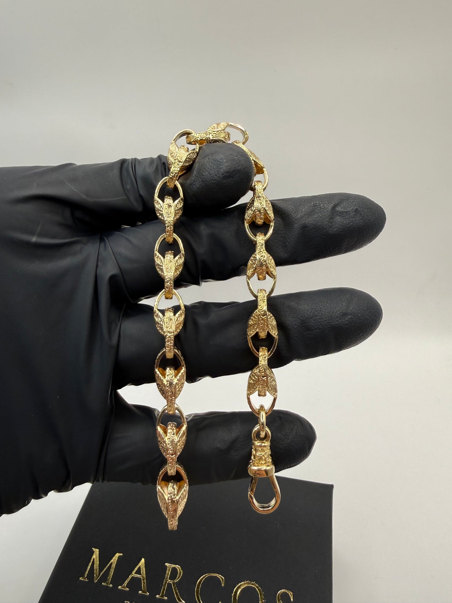 9ct Gold Tulip Bracelet 8.75" 8mm 27.26g