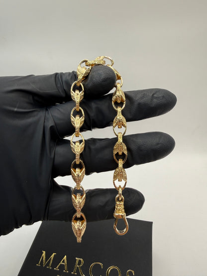 9ct Gold Tulip Bracelet 8.75" 8mm 27.26g