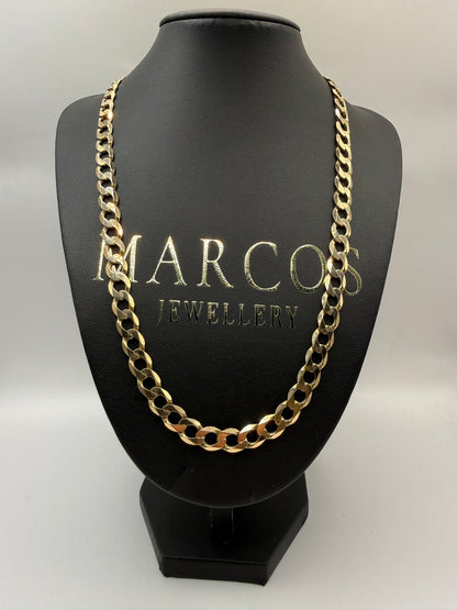 9ct Gold Curb Chain 22.25" 9mm 44.44g