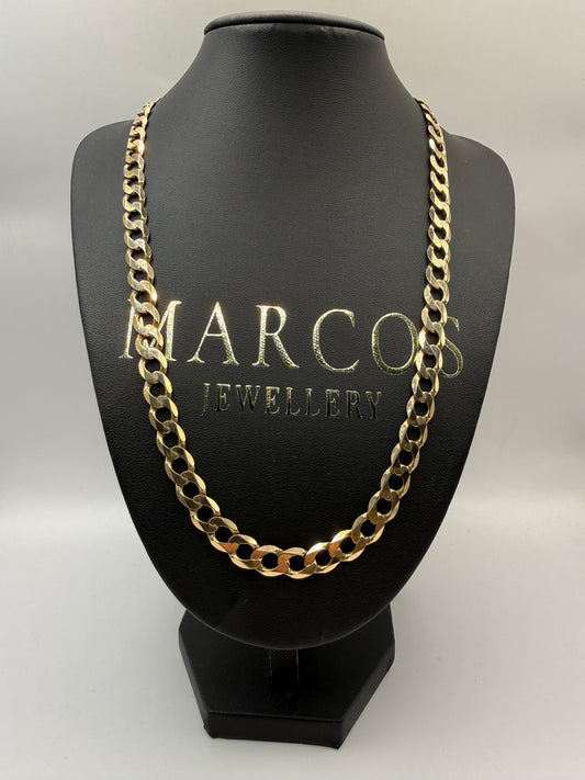 9ct Gold Curb Chain 22.25" 9mm 44.44g