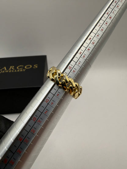 9ct Gold Cuban Ring Size V-W 9.8g