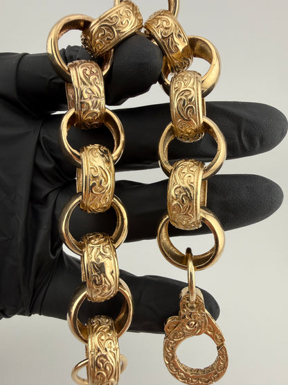 9ct Gold XL Belcher Bracelet 10" 19.5mm 74.74g