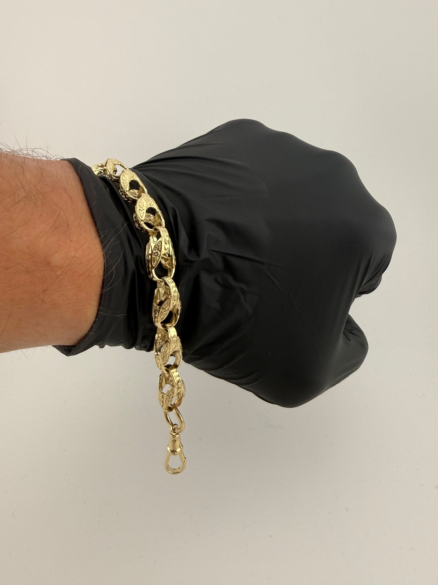 9ct Gold Tulip Bracelet 8.25" 8mm 18.75g