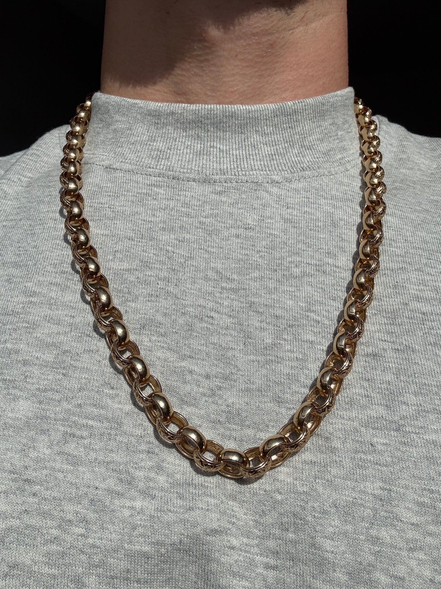 9ct Gold Belcher Chain 27” 10.5mm 80.2g