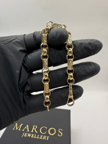 9ct Gold Gypsy Bracelet 7" 8mm 17.05g