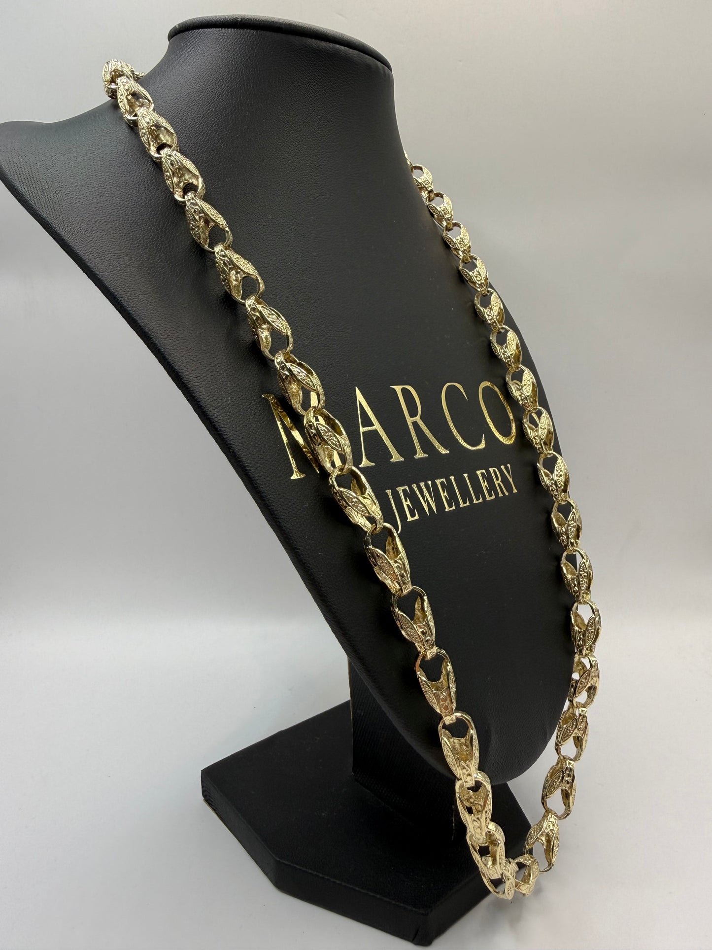 9ct Gold Tulip Chain 25.75" 8mm 59.46g