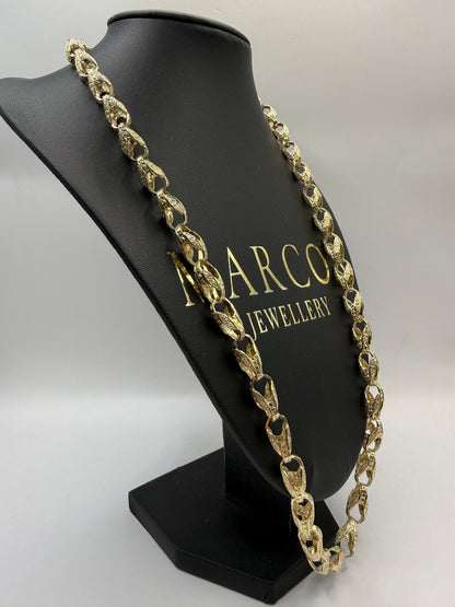 9ct Gold Tulip Chain 25.75" 8mm 59.46g