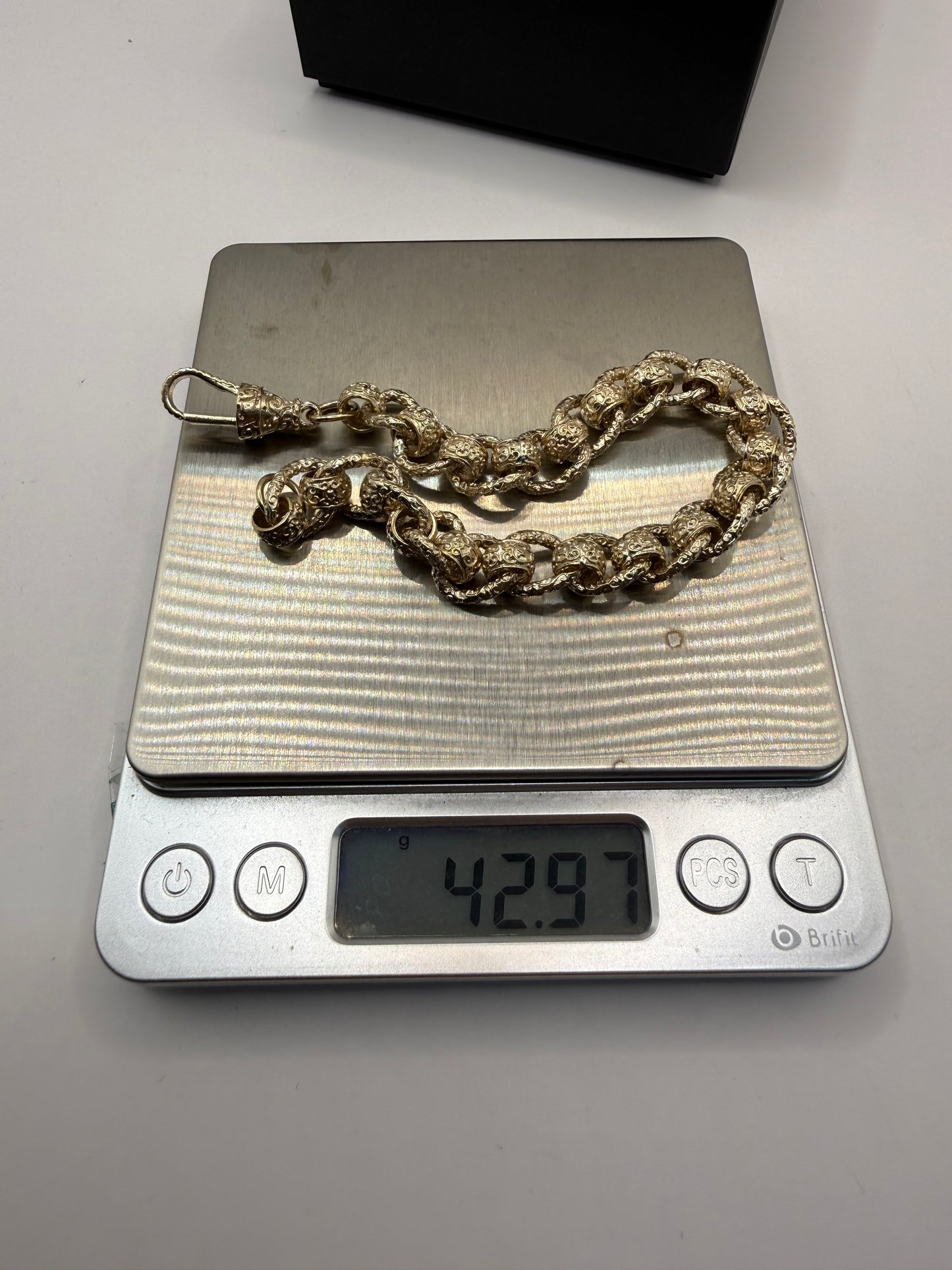 9ct Gold Roller Ball Bracelet 9.25" 11mm 42.96g