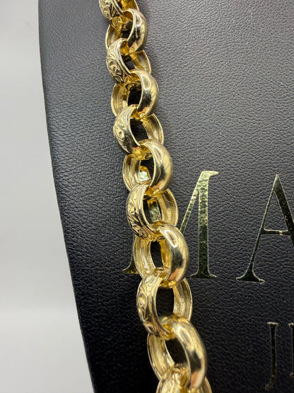 9ct Gold Belcher Chain 25" 11mm 78.4g