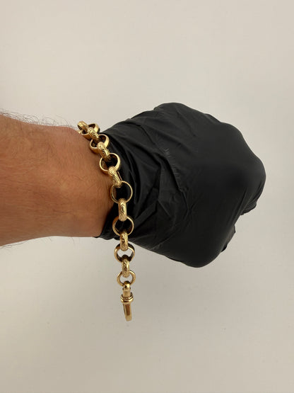 9ct Gold Belcher Bracelet 8.1" 12mm 27.9g