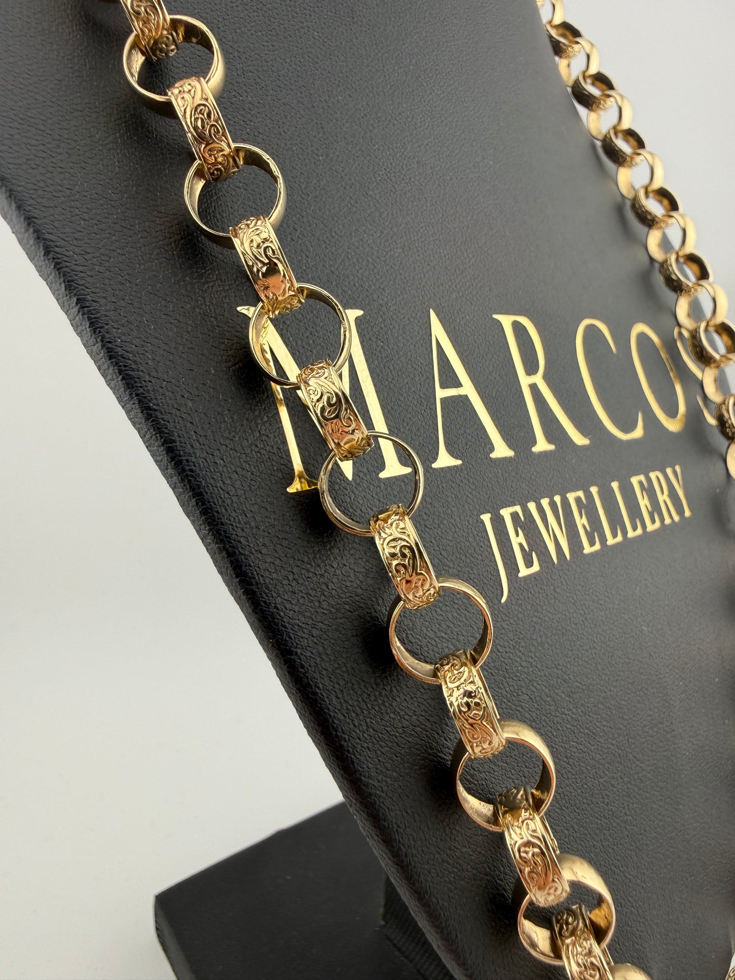 9ct Gold Belcher Chain 24.4" 10mm 53.3g