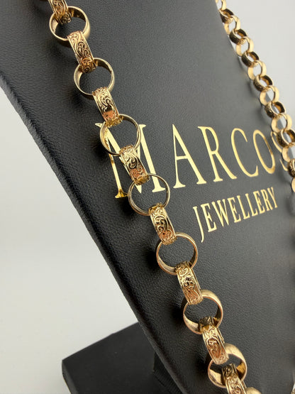 9ct Gold Belcher Chain 24.4" 10mm 53.3g