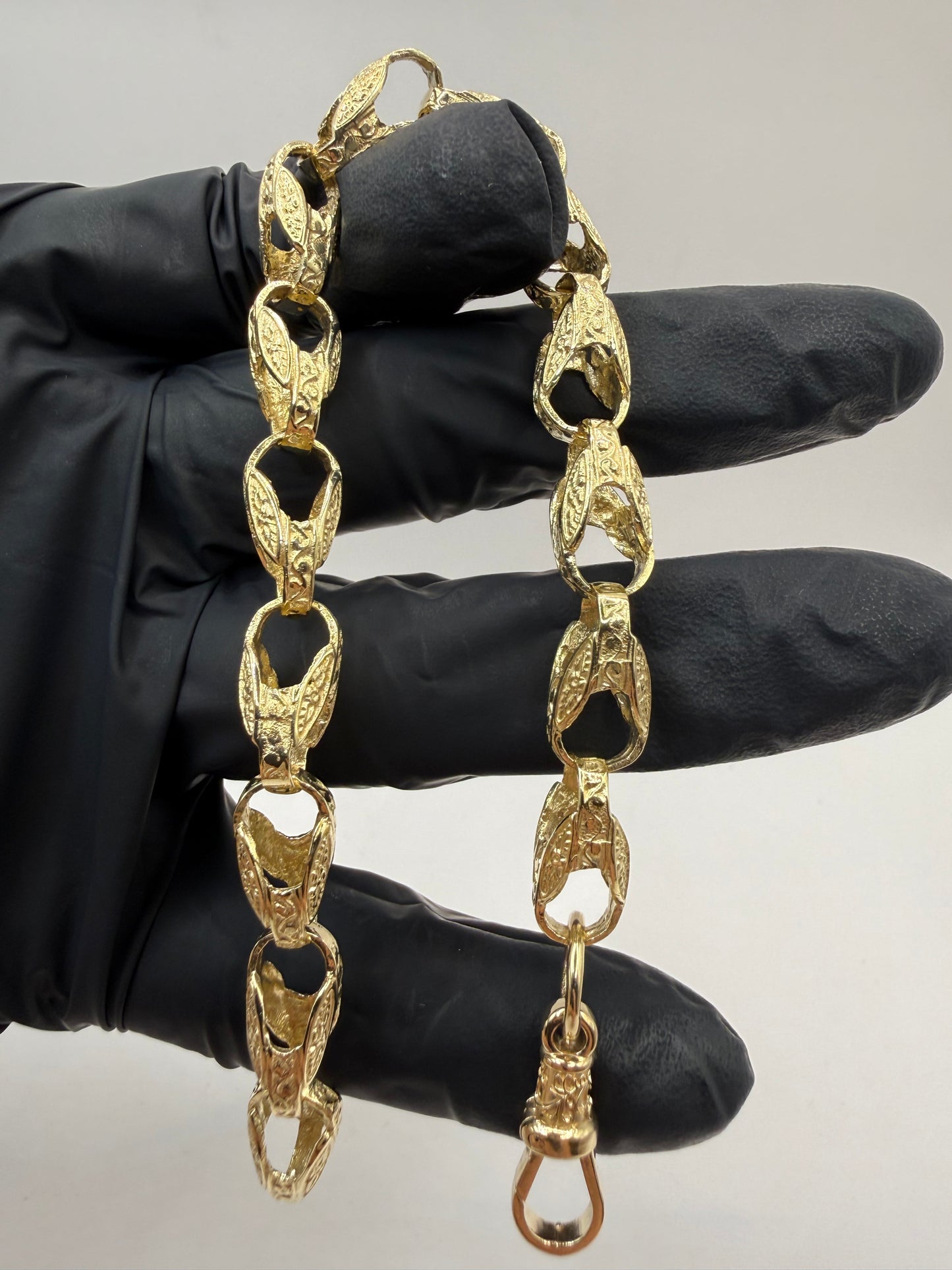 9ct Gold Tulip Bracelet 9.4" 8/9mm 22.08g