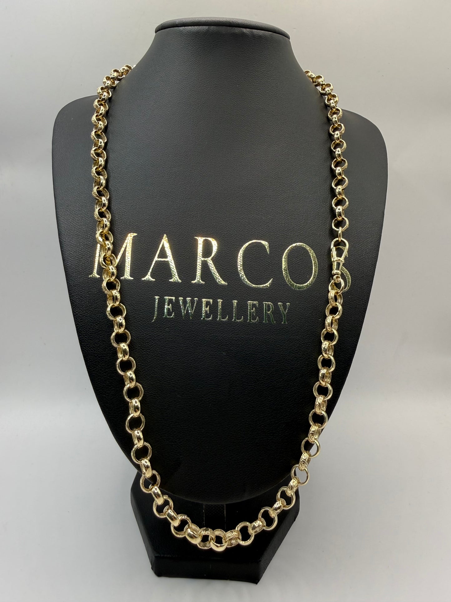 9ct Gold Belcher Chain 24.5" 7mm 42.4g