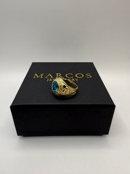 9ct Gold Blue College Ring Size Y 11g