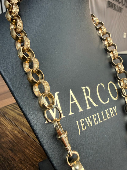 9ct Gold Belcher Chain 26.75" 13.5mm 115.6g