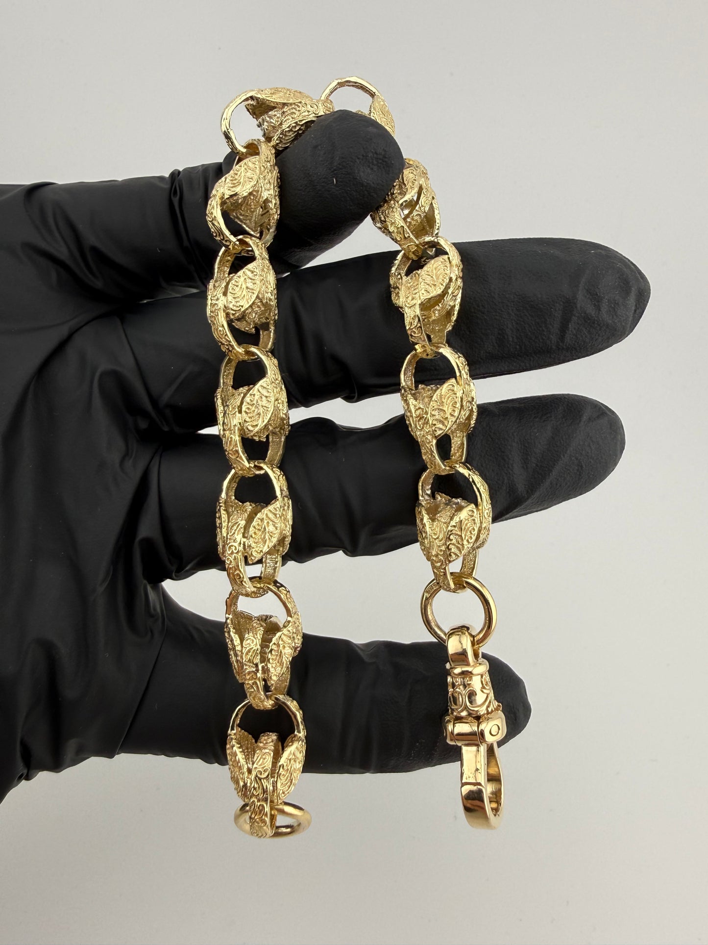 9ct Gold Tulip Bracelet 9.2” 11mm 33.39g
