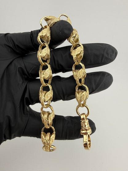 9ct Gold Tulip Bracelet 9.2” 11mm 33.39g