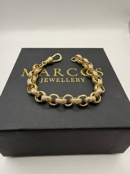 9ct Gold Belcher Bracelet 7" 8.5mm 18.7g
