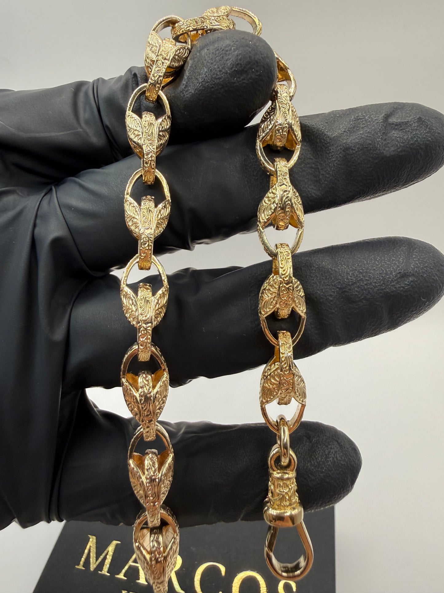 9ct Gold Tulip Bracelet 8.75" 8mm 27.26g