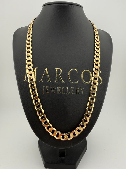 9ct Gold Curb Chain 22" 9/10mm 50.74g