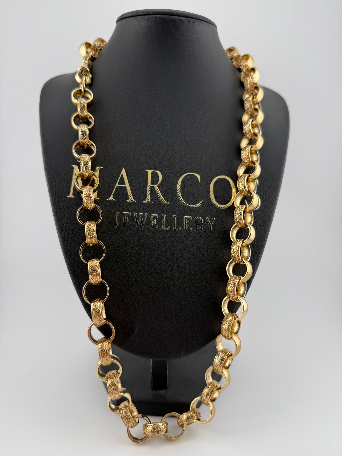 9ct Gold Belcher Chain 26.75" 13.5mm 115.6g
