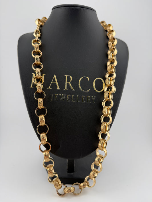 9ct Gold Belcher Chain 26.75" 13.5mm 115.6g