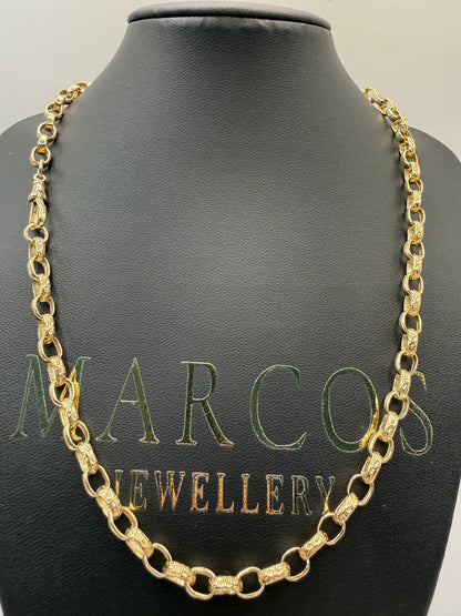 9ct Gold Oval Belcher Chain 20" 6mm 27g