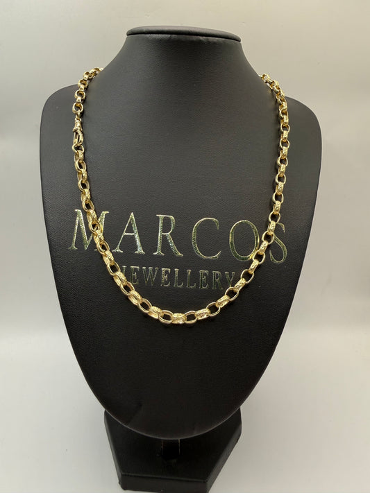 9ct Gold Oval Belcher Chain 20" 6mm 27g