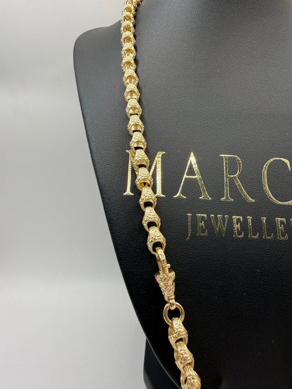 9ct Gold Acorn Chain 24.25" 8mm 62.82g