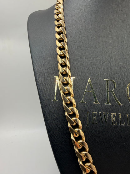 9ct Gold Curb Chain 22" 10mm 124.49g