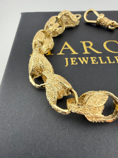 9ct Gold Tulip Bracelet 8.5" 11mm 27.84g