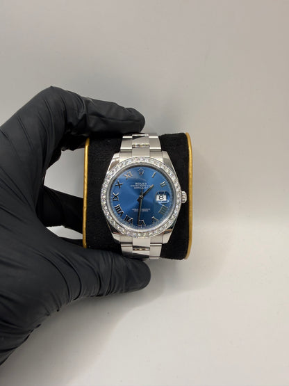 Rolex Datejust 41mm 126300 2022 Azzurro Blue Roman Numeral Dial