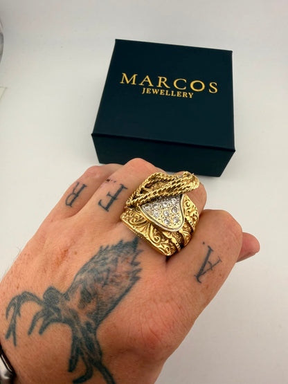9ct Gold Saddle Ring Size Z2 50.4g