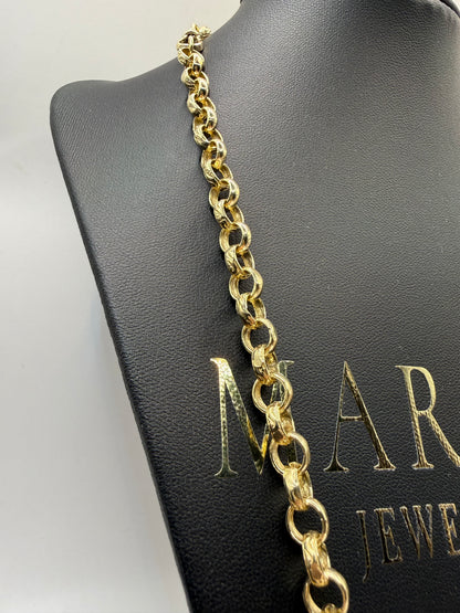 9ct Gold Belcher Chain 22.5" 7mm 38.2g
