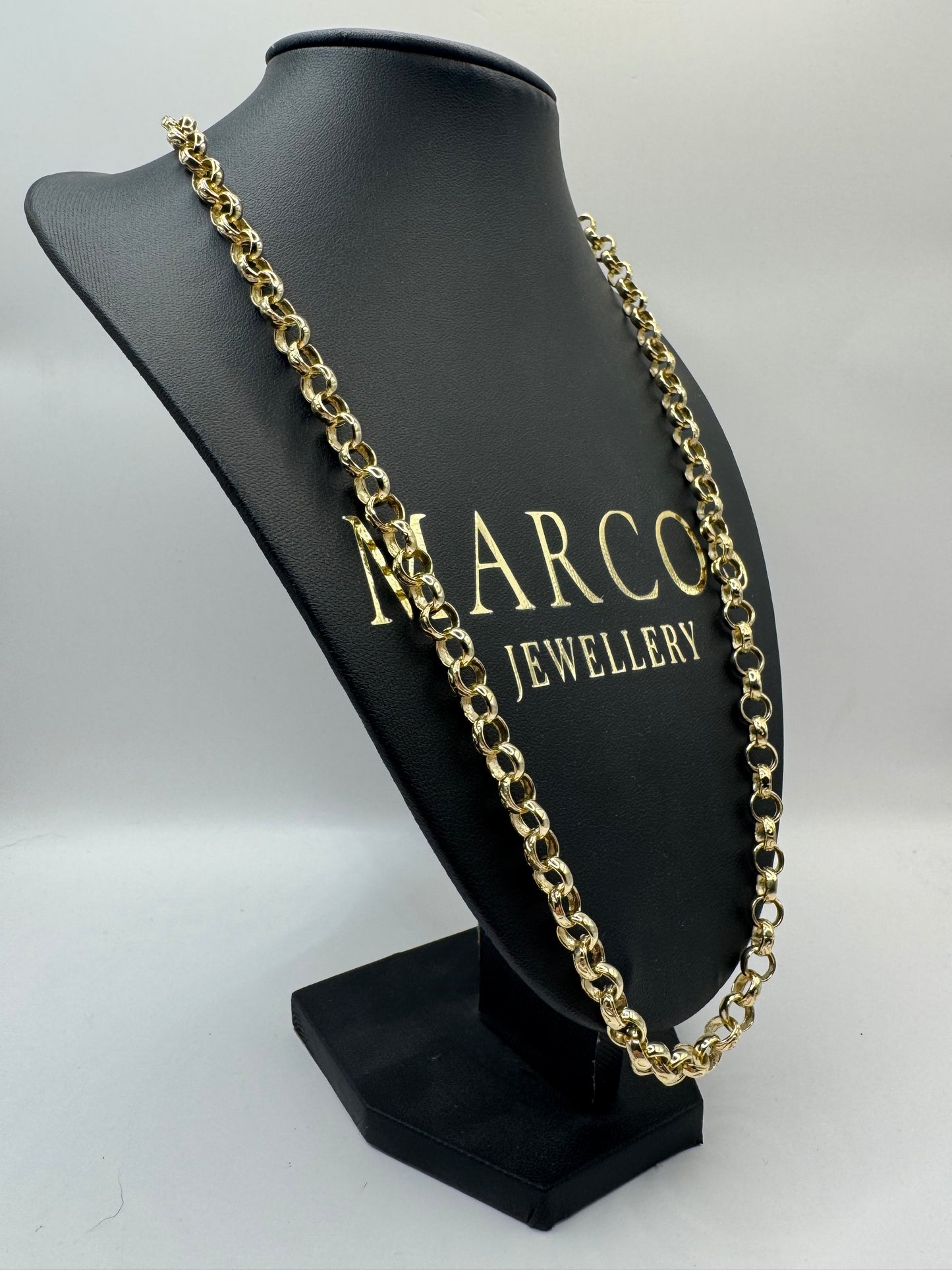 9ct Gold Belcher Chain 24.6" 8.5mm 42.9g
