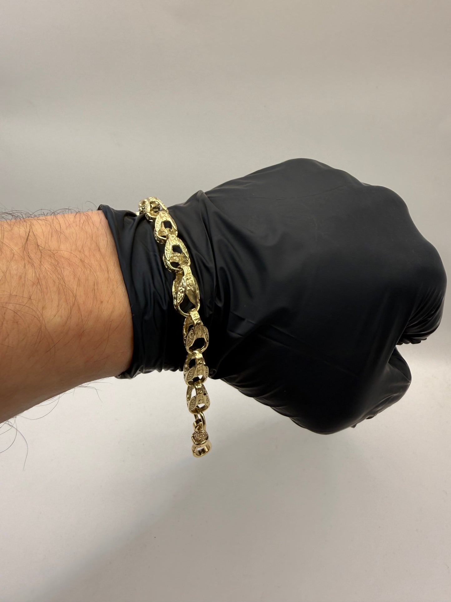 9ct Gold Tulip Bracelet 9.25" 8/9mm 22.21g