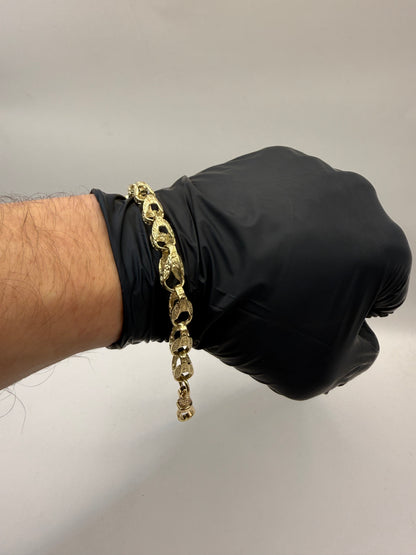 9ct Gold Tulip Bracelet 9.25" 8/9mm 22.21g