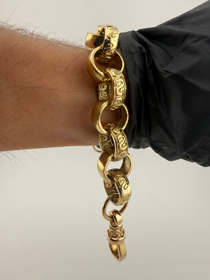 9ct Gold Belcher Bracelet 9.1" 14.5mm 41g