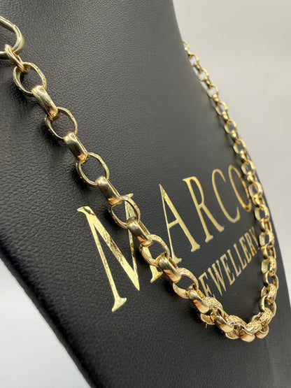 9ct Gold Oval Belcher Chain 20" 6mm 27g