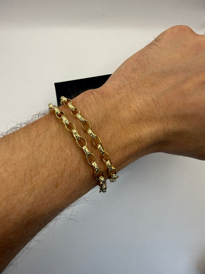 9ct Gold Baby Belcher Bracelet 5.4” 6mm 7.1g