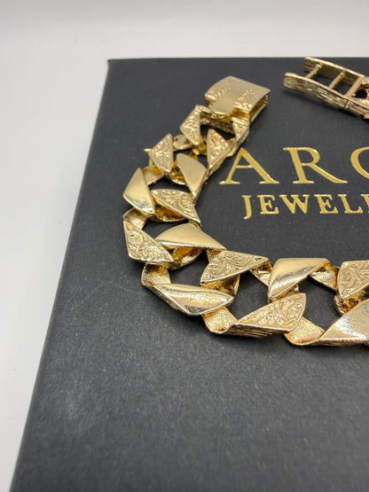 9ct Gold Chaps Bracelet 7.75" 12mm 26.93g (made to order)